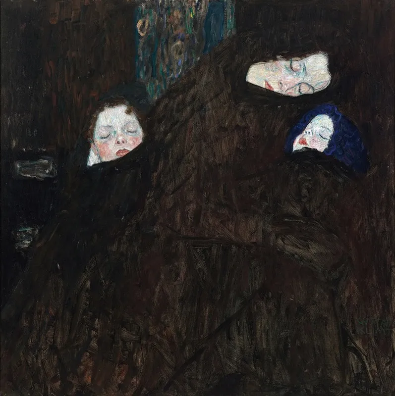 Mother With Two Children Family Wall Art by Gustav Klimt - High-Resolution Digital Print