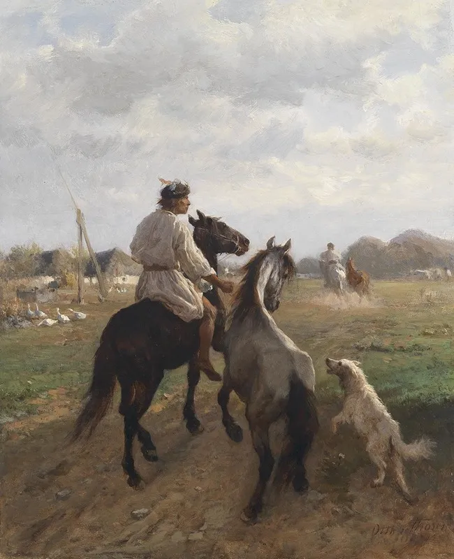 Motiv Aus Der Puszta Wall Art by Otto von Thoren - High-Resolution Digital Print