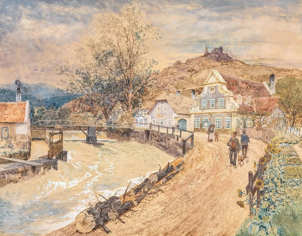 Motiv Aus Der Wachau Mit Ruine Durnstein Wall Art by Rudolf Weber - High-Resolution Digital Print