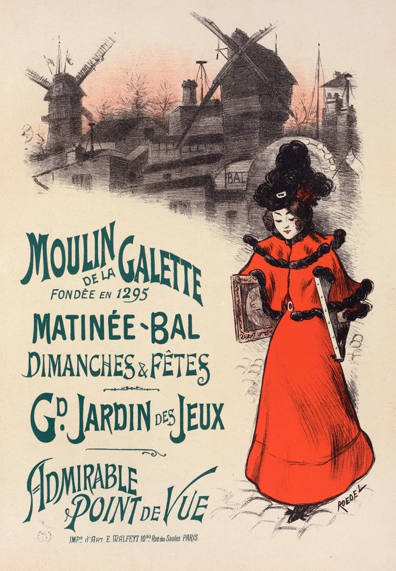Moulin De La Galette 5 Wall Art by Auguste Roedel - High-Resolution Digital Print