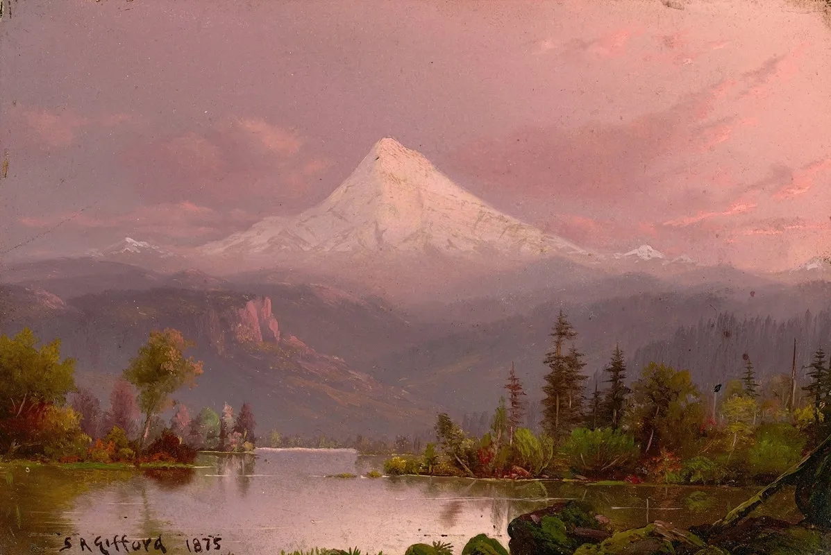 Mount Hood Oregon Wall Art by Circle Of Sanford Robinson Gifford - High-Resolution Digital Print