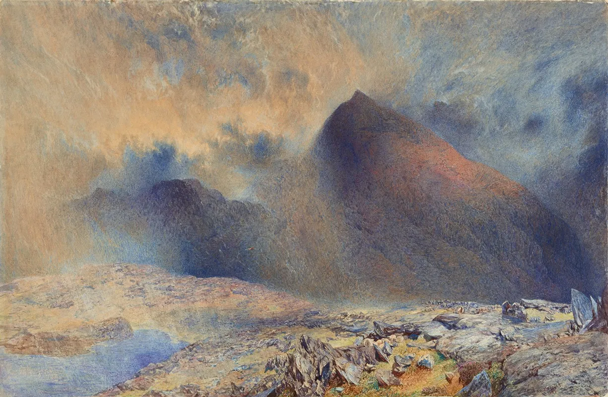 Mount Snowdon Through Clearing Clouds