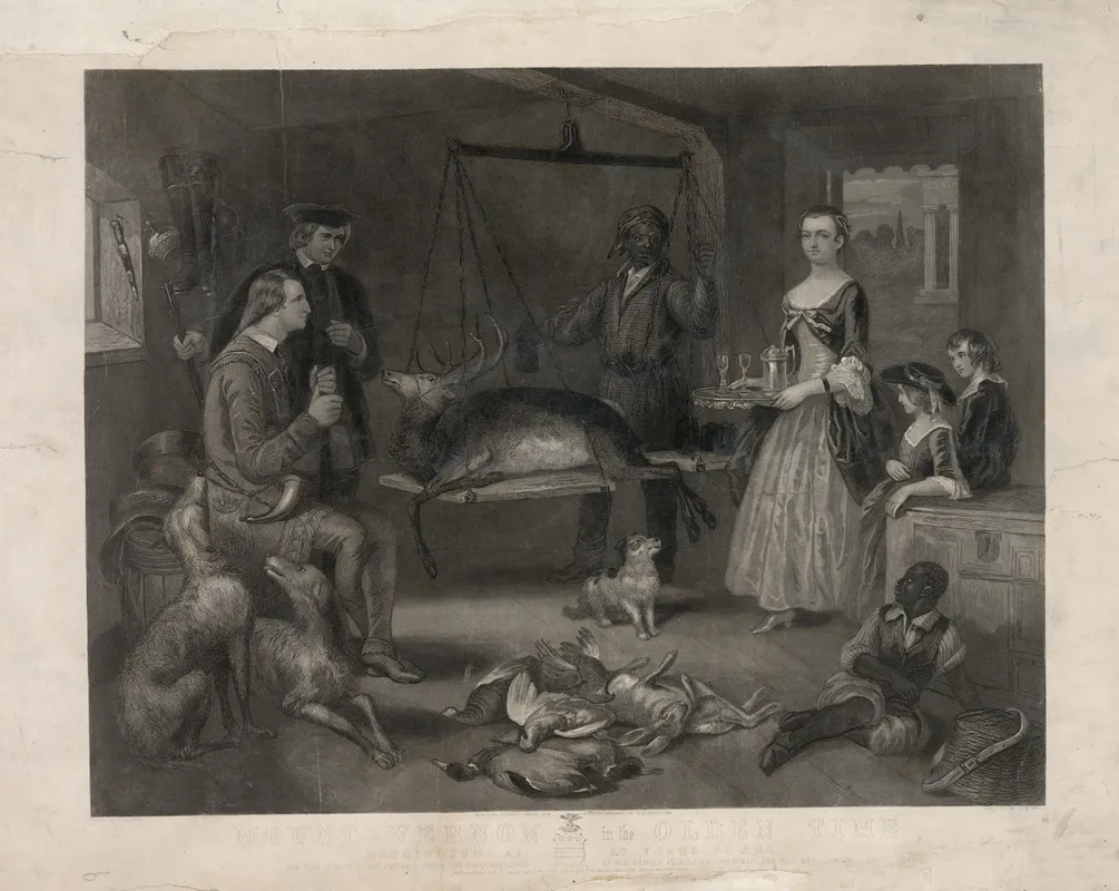 Mount Vernon In The Olden Time Washington At 30 Years Of Age Wall Art by Henry Bryan Hall - High-Resolution Digital Print