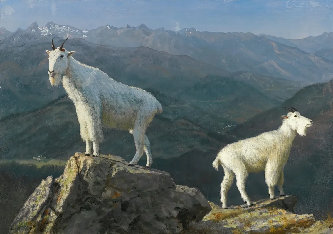 Mountain Goats Wall Art by Albert Bierstadt - High-Resolution Digital Print
