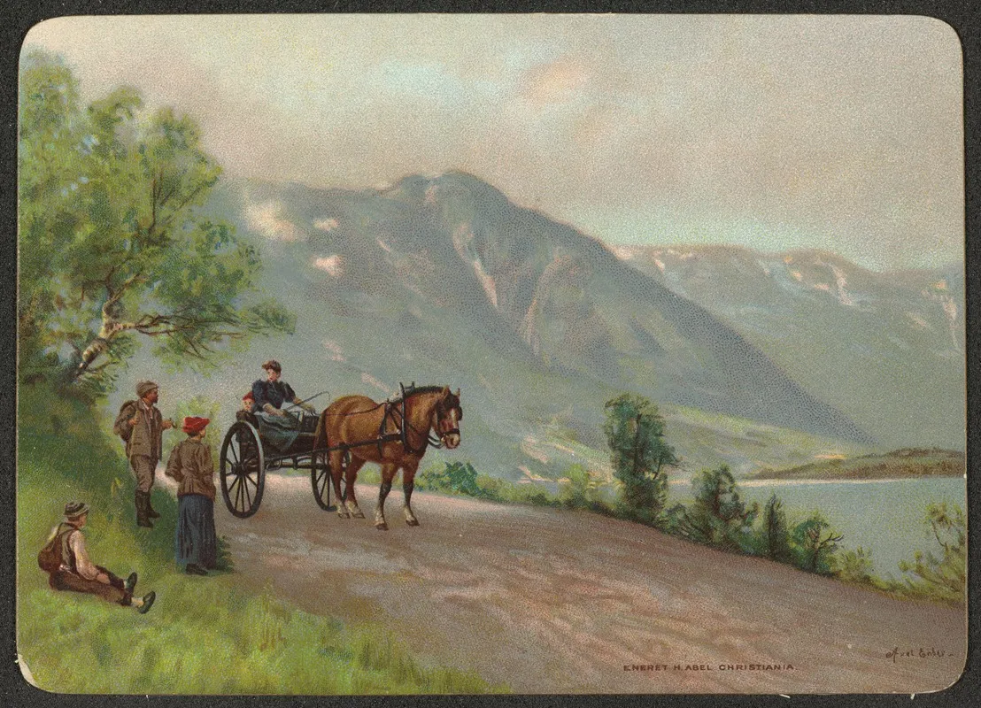 Mountain Landscape With Horse Wall Art by Axel Hjalmar Ender - High-Resolution Digital Print