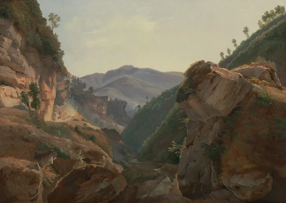 Mountain Landscape With Road To Naples Wall Art by Jean-Charles Joseph Rémond - High-Resolution Digital Print