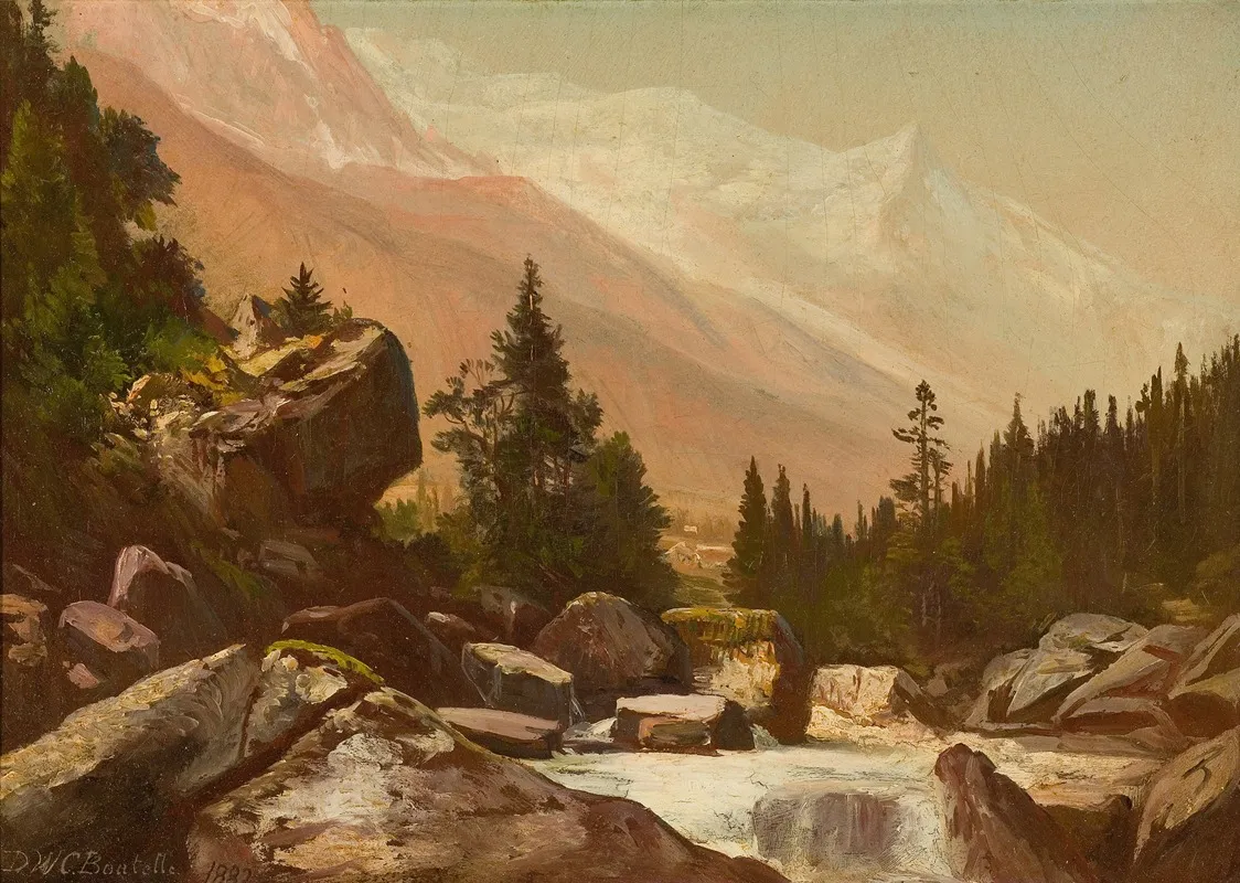 Mountain Landscape With Stream Wall Art by Dewitt Clinton Boutelle - High-Resolution Digital Print