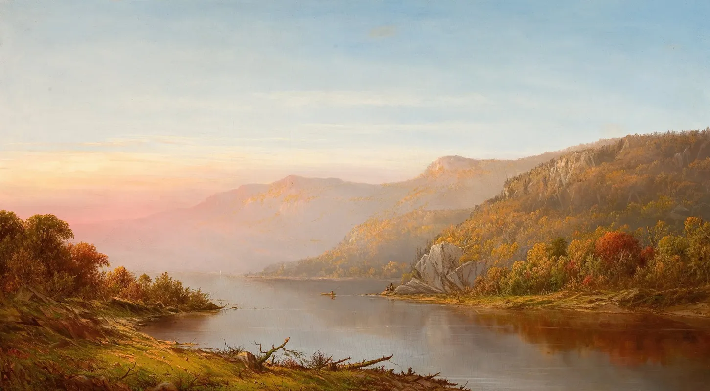 Mountain River Scene Autumn Of The Hudson