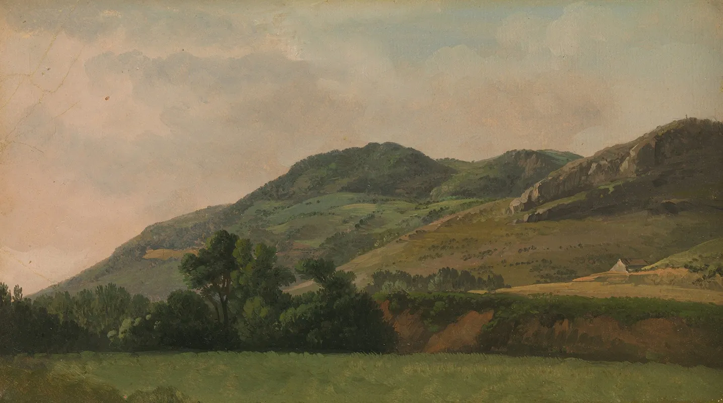 Mountainous Landscape At Tivoli Wall Art by Simon Denis - High-Resolution Digital Print
