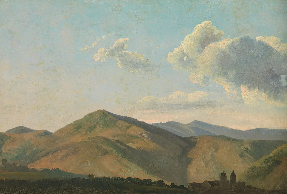 Mountainous Landscape At Vicovaro Wall Art by Simon Denis - High-Resolution Digital Print