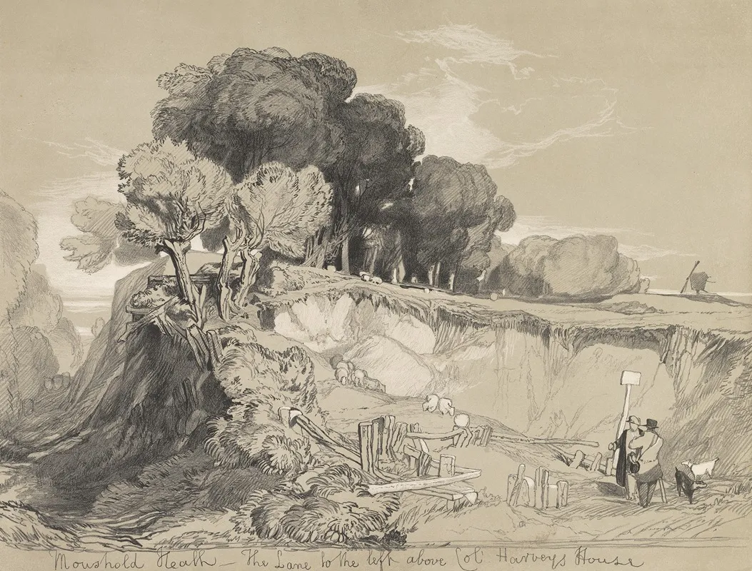 Mousehold Heath The Lane To The Left Above Col Harveys House Wall Art by Miles Edmund Cotman - High-Resolution Digital Print
