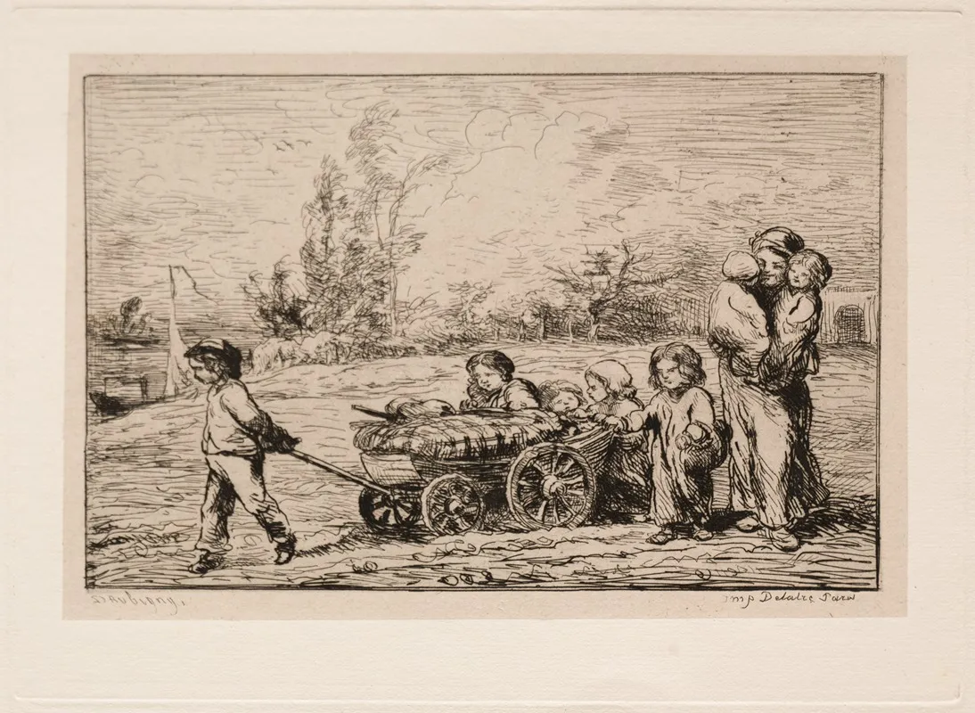 Moving Into Le Botin The Ships Furnishings Or Moving To The Boat Wall Art by Charles François Daubigny - High-Resolution Digital Print