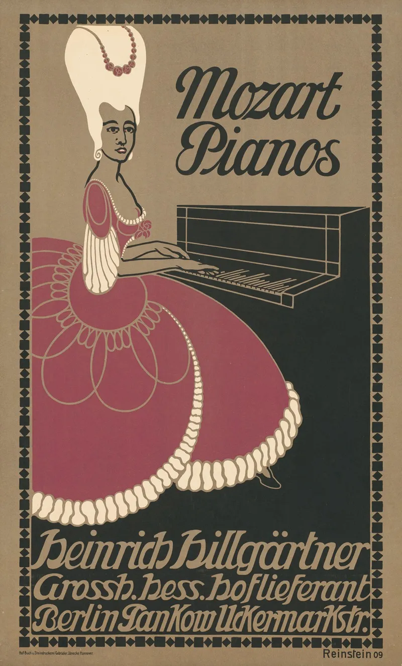 Mozart Pianos Heinrich Hillgartner Wall Art by Hans Günther Reinstein - High-Resolution Digital Print
