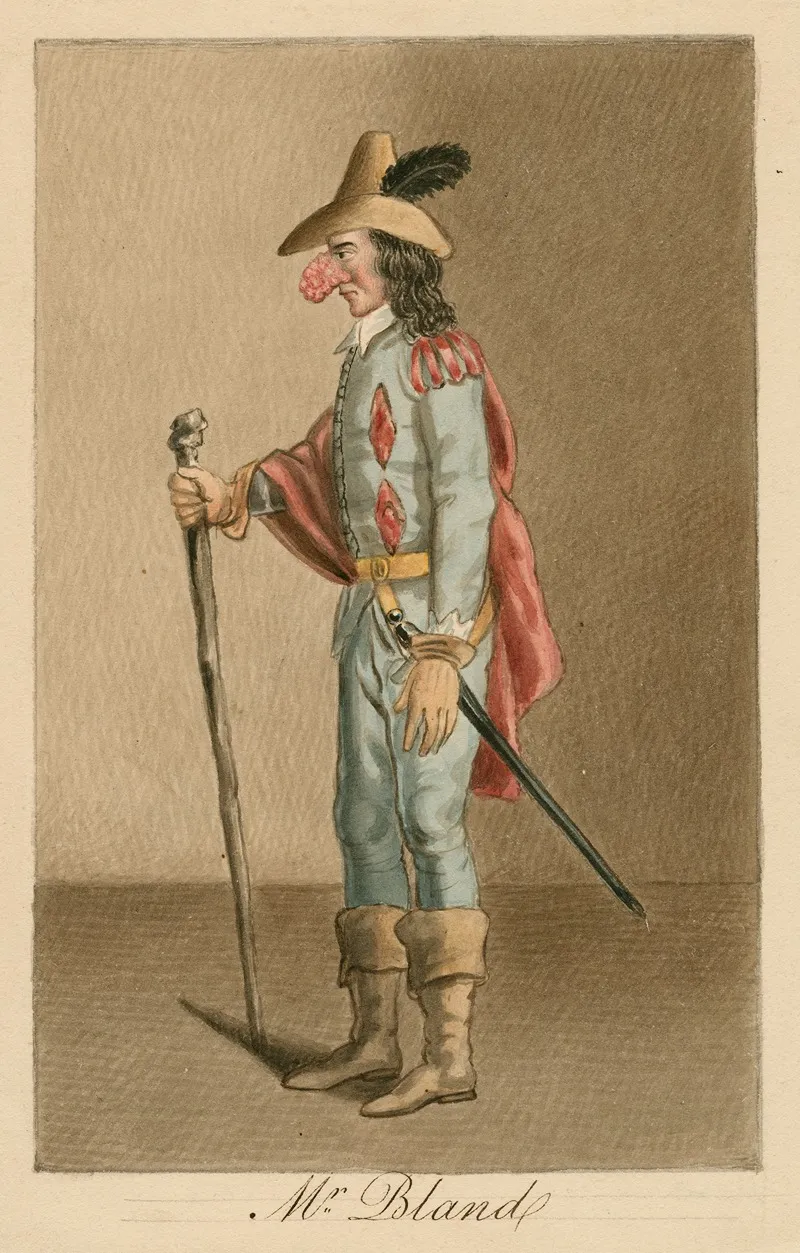 Mr Bland Actor And Dramatist As Bardolph Wall Art by George Perfect Harding - High-Resolution Digital Print
