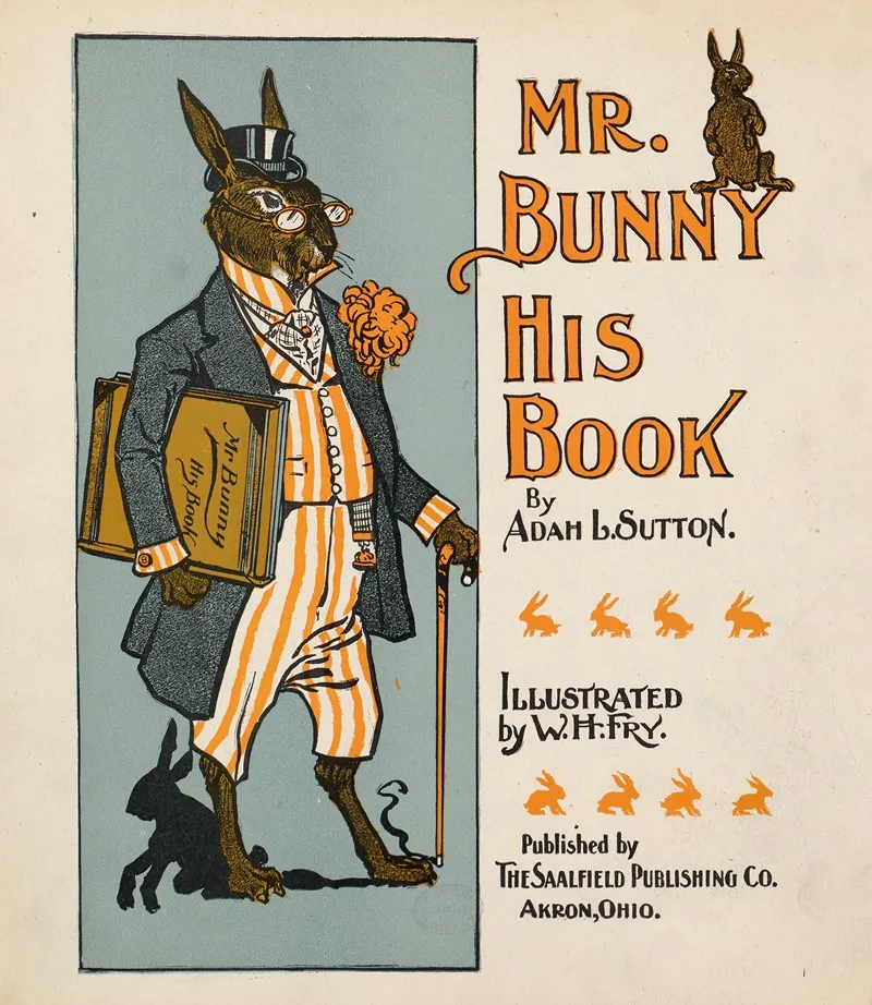 Mr Bunny His Book By Adam L Sutton 2 Wall Art by W. H. Fry - High-Resolution Digital Print