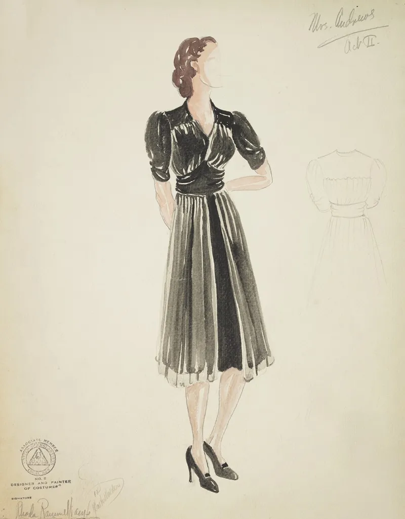 Mr Dooley Jr Mrs Andrews Black Knee Length Dress Wall Art by Rhoda Rammelkamp - High-Resolution Digital Print