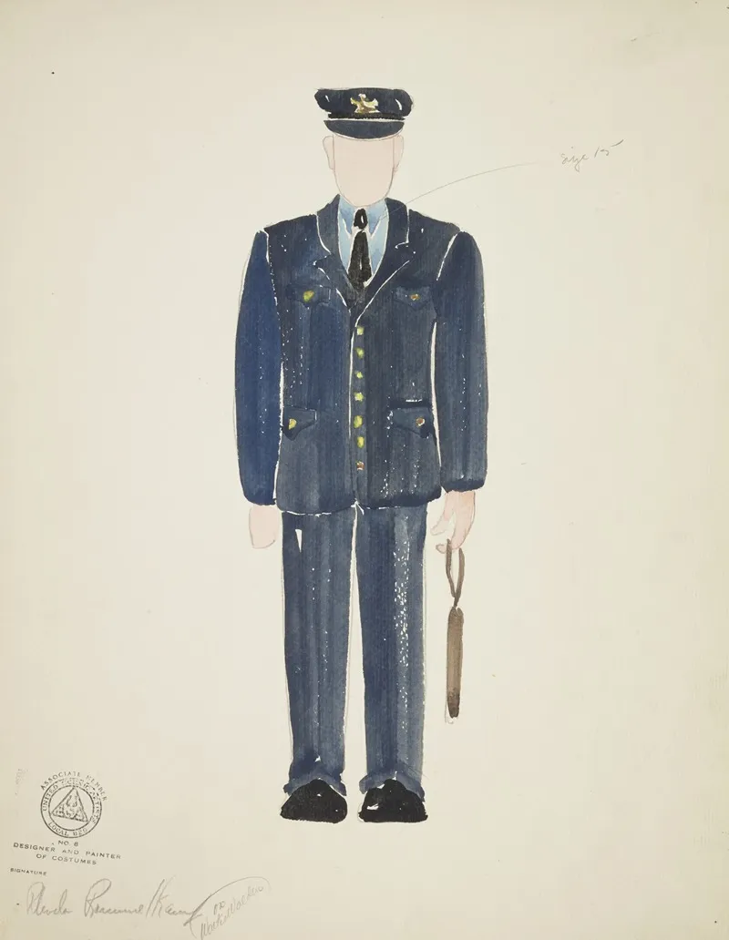 Mr Dooley Jr Navy Policemans Uniform With Peaked Cap And Nightstick Wall Art by Rhoda Rammelkamp - High-Resolution Digital Print