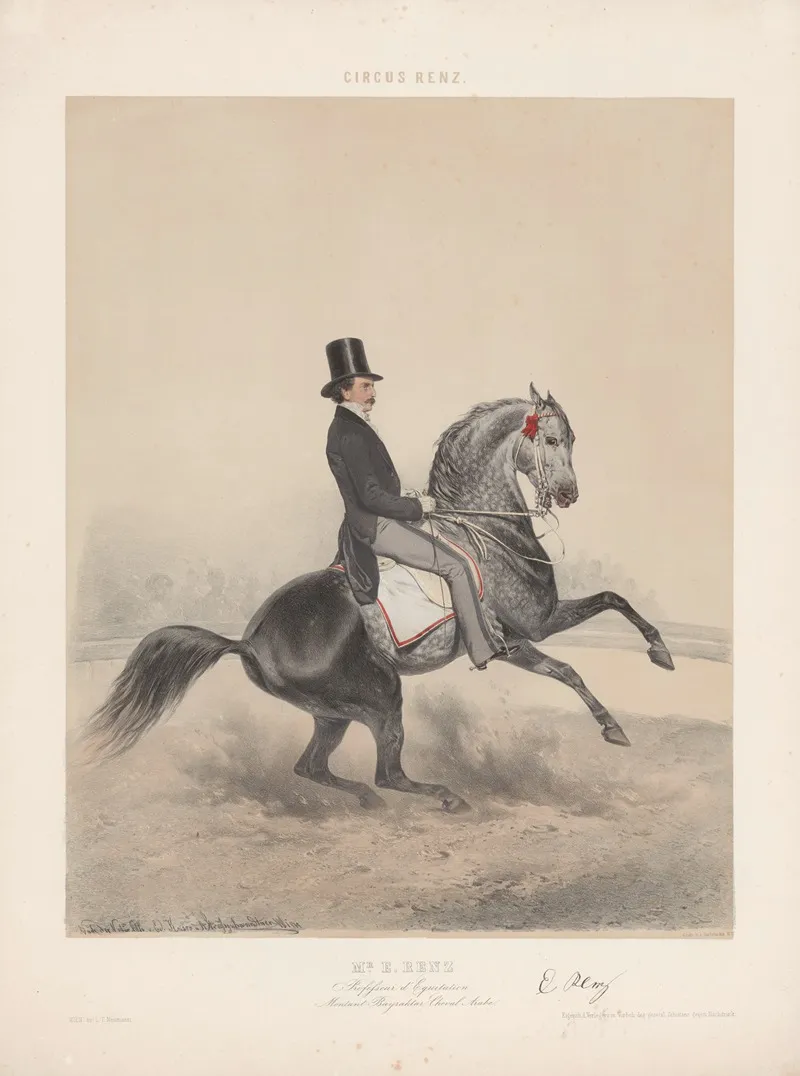 Mr E Renz Professeur Dequitation Montant Bayraktar Cheval Arabe Wall Art by Eduard Kaiser - High-Resolution Digital Print