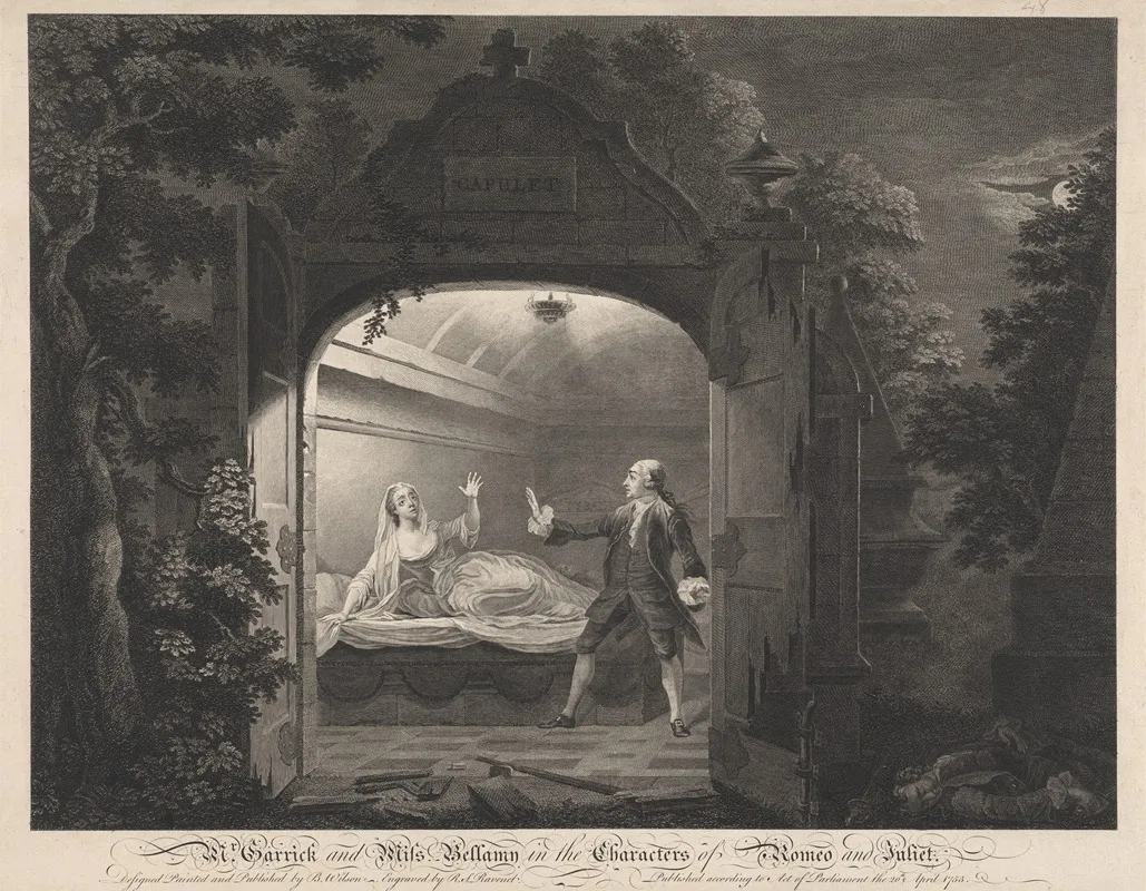 Mr Garrick And Miss Bellamy In The Characters Of Romeo And Juliet Wall Art by Simon François Ravenet - High-Resolution Digital Print