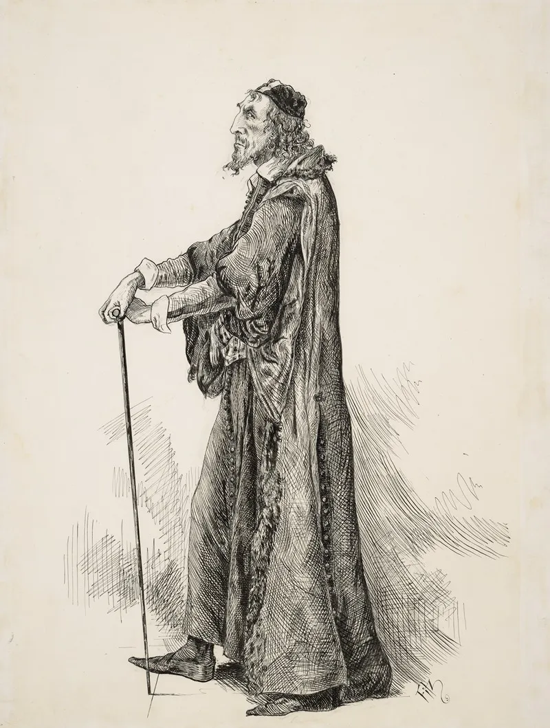 Mr Henry Irving As Shylock Wall Art by J. Fitzgerald - High-Resolution Digital Print