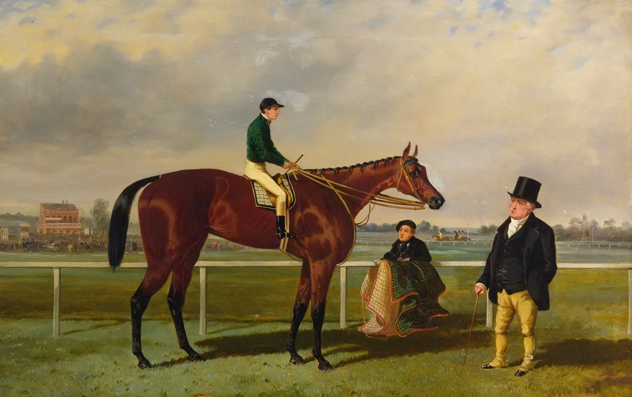 Mr Martinsons Nancy F Marson Up J Marson And A Groom After A Painting By Harry Hall