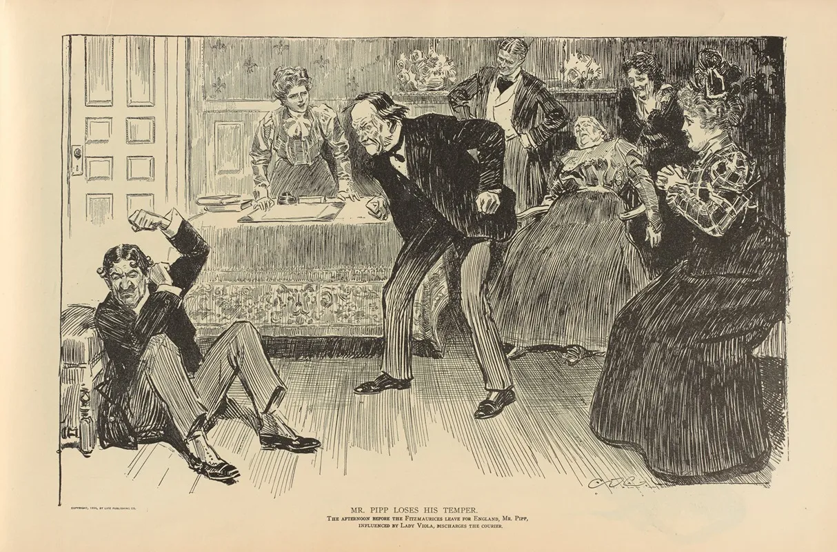 Mr Pipp Loses His Temper Wall Art by Charles Dana Gibson - High-Resolution Digital Print