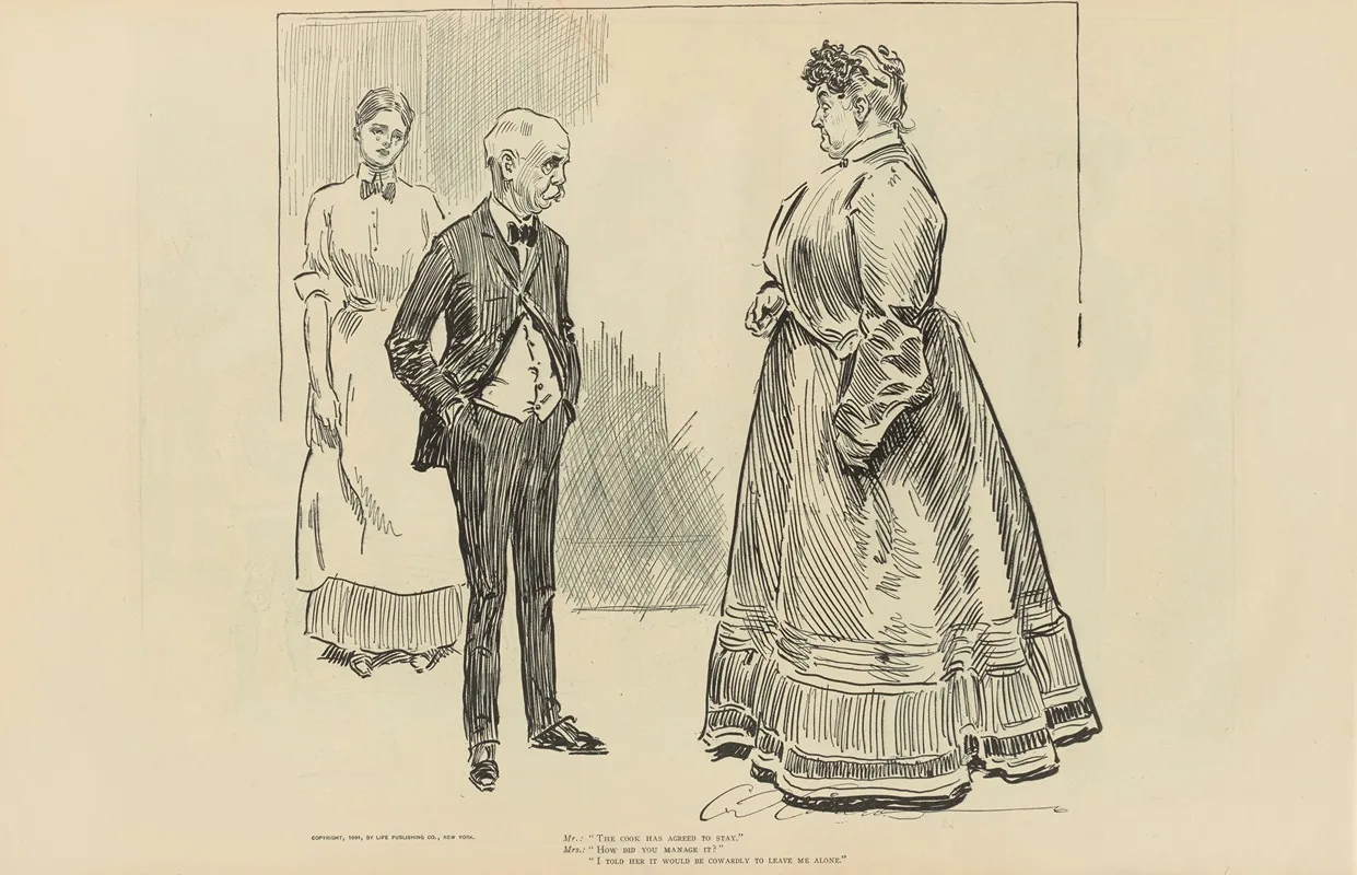Mr The Cook Has Agreed To Stay Wall Art by Charles Dana Gibson - High-Resolution Digital Print