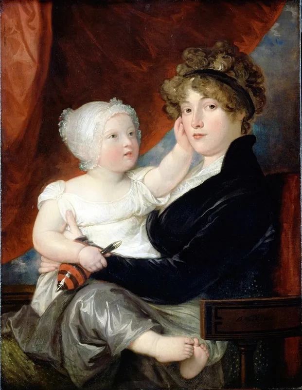 Mrs Benjamin West Ii With Her Son Benjamin West Iii Wall Art by Benjamin West - High-Resolution Digital Print