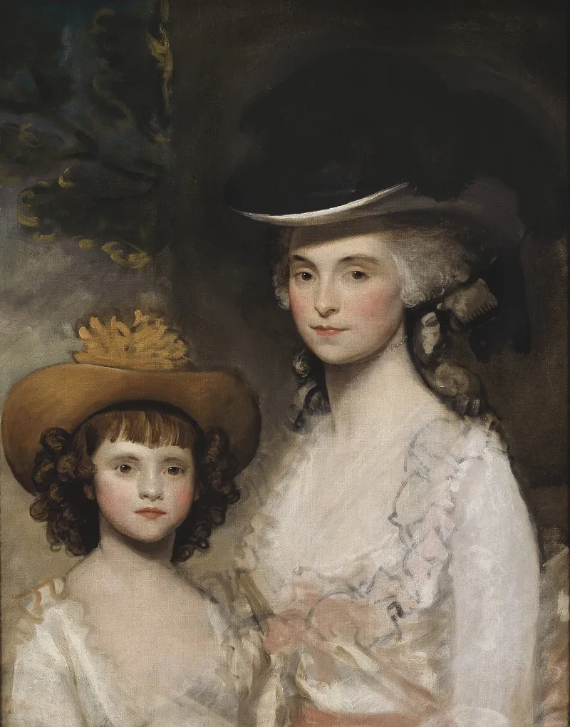 Mrs Blades And Her Daughter Wall Art by Gilbert Stuart - High-Resolution Digital Print
