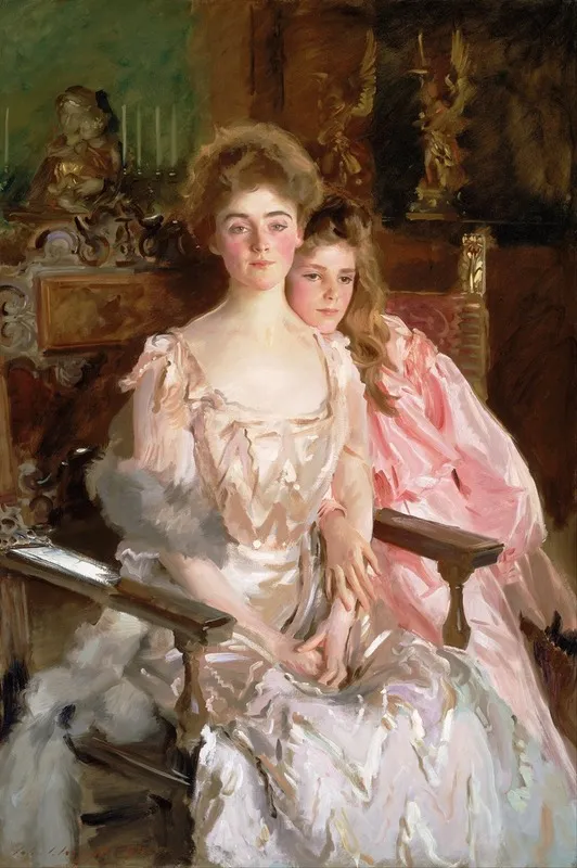 Mrs Fiske Warren Gretchen Osgood And Her Daughter Rachel