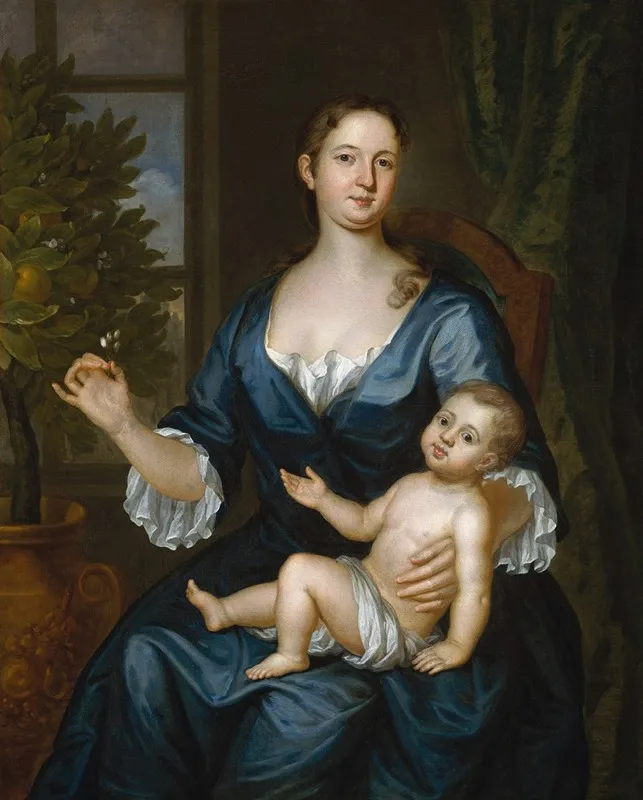 Mrs Francis Brinley And Her Son Francis Wall Art by John Smibert - High-Resolution Digital Print