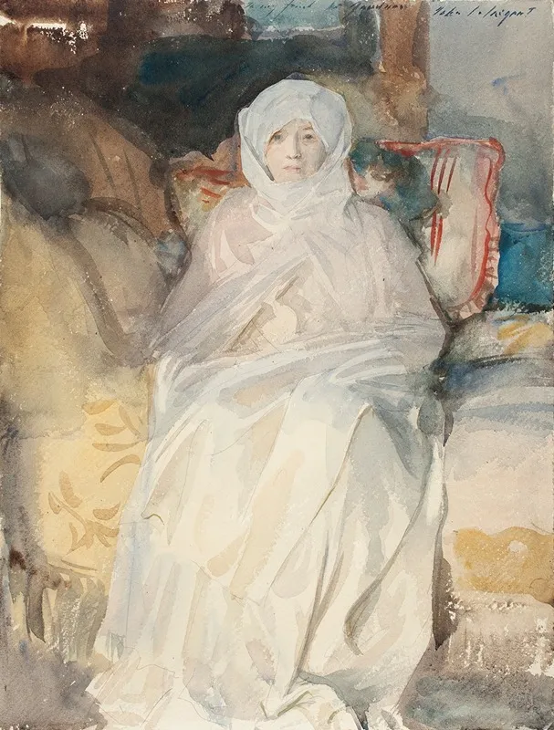 Mrs Gardner In White Wall Art by John Singer Sargent - High-Resolution Digital Print