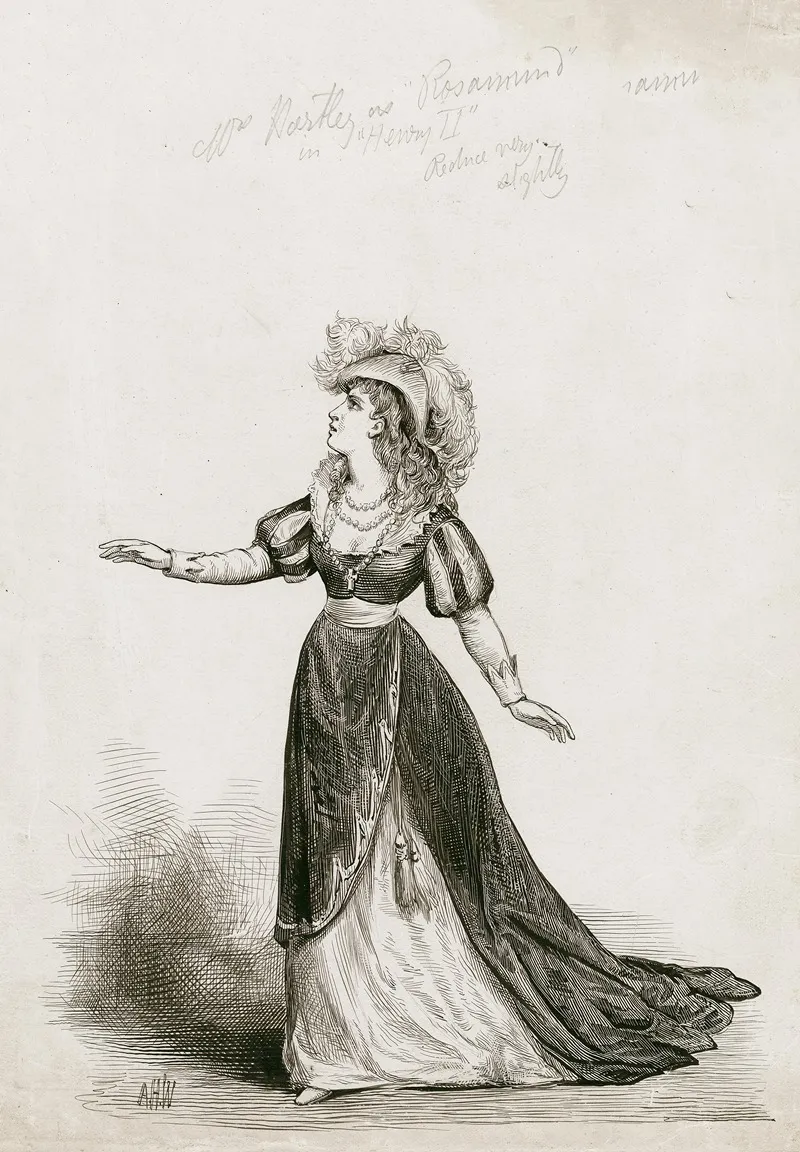 Mrs Hartley As Rosamund In Henry Ii Wall Art by Alfred H. Wall - High-Resolution Digital Print