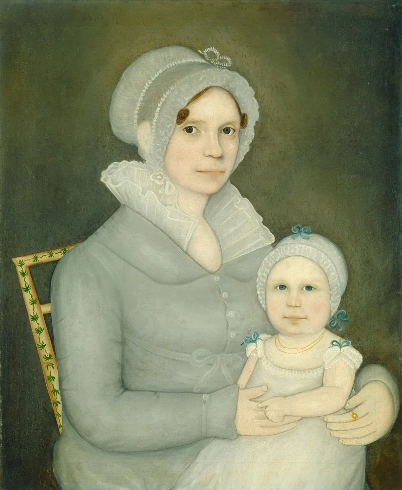 Mrs John Harrisson And Daughter Wall Art by Frederick W. Mayhew - High-Resolution Digital Print
