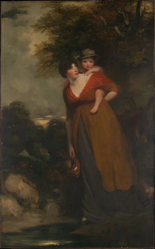 Mrs Richard Brinsley Sheridan Hester Jane Ogle 1775 1817 And Her Son Charles Brinsley Sheridan 1796 1843 Wall Art by John Hoppner - High-Resolution Digital Print