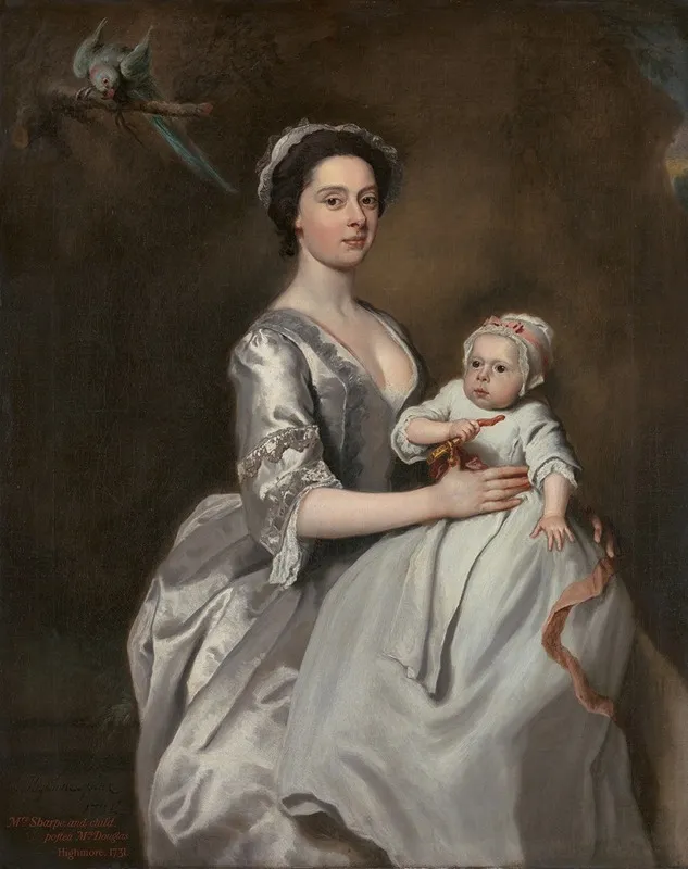 Mrs Sharpe And Her Child Wall Art by Joseph Highmore - High-Resolution Digital Print