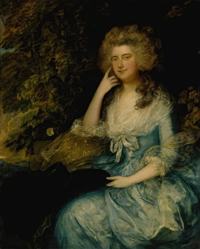 Mrs William Tennant Nee Mary Wylde Seated In A Landscape Wall Art by Thomas Gainsborough - High-Resolution Digital Print
