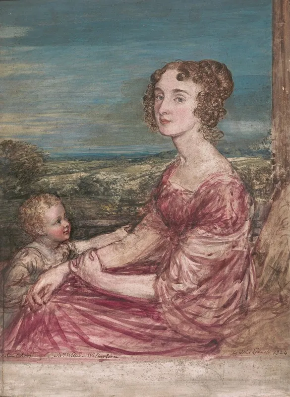 Mrs William Wilberforce And Child Wall Art by John Linnell - High-Resolution Digital Print