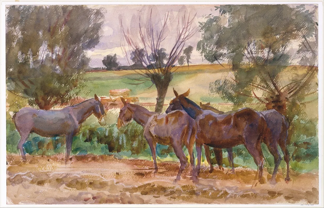 Mules 2 Wall Art by John Singer Sargent - High-Resolution Digital Print