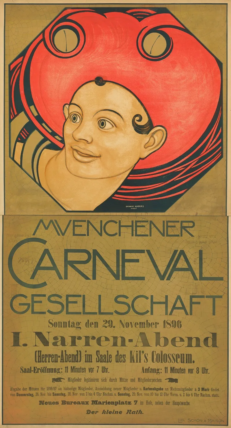 Munchner Karneval Gesellschaft Wall Art by Ludwig Raders - High-Resolution Digital Print