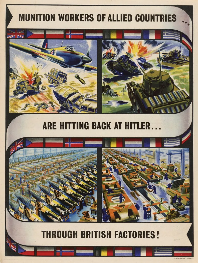 Munition Workers Of Allied Countries Are Hitting Back At Hitler Through British Factories Wall Art by Anonymous - High-Resolution Digital Print