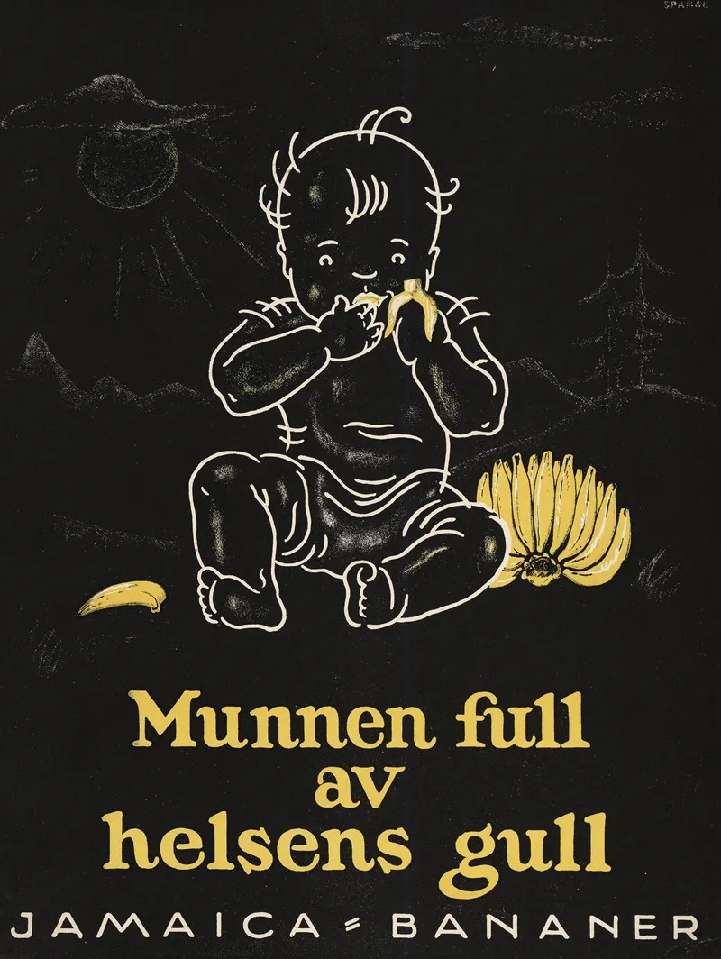 Munnen Full Av Helsens Gull Jamaica Bananer Wall Art by Anonymous - High-Resolution Digital Print