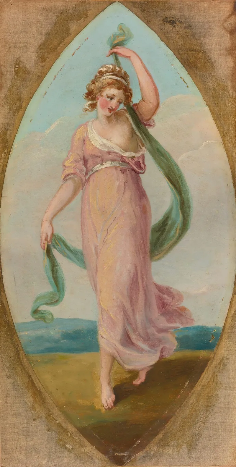 Muse With A Flowing Cloth Wall Art by Circle of Angelica Kauffmann - High-Resolution Digital Print