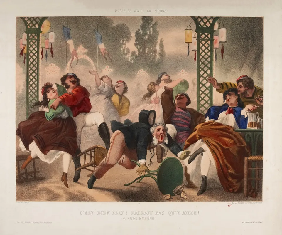 Musee De Moeurs En Actions 24 Cest Bien Fait Fallait Pas Quy Aille Au Casino Dasnieres Wall Art by Philippe-Jacques Linder - High-Resolution Digital Print