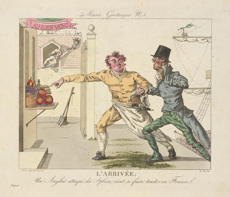 Musee Grotesque No 5 Larrivee Un Anglais Attaque Du Spleen Vient Se Faire Traiter En France Wall Art by G. De Cari - High-Resolution Digital Print