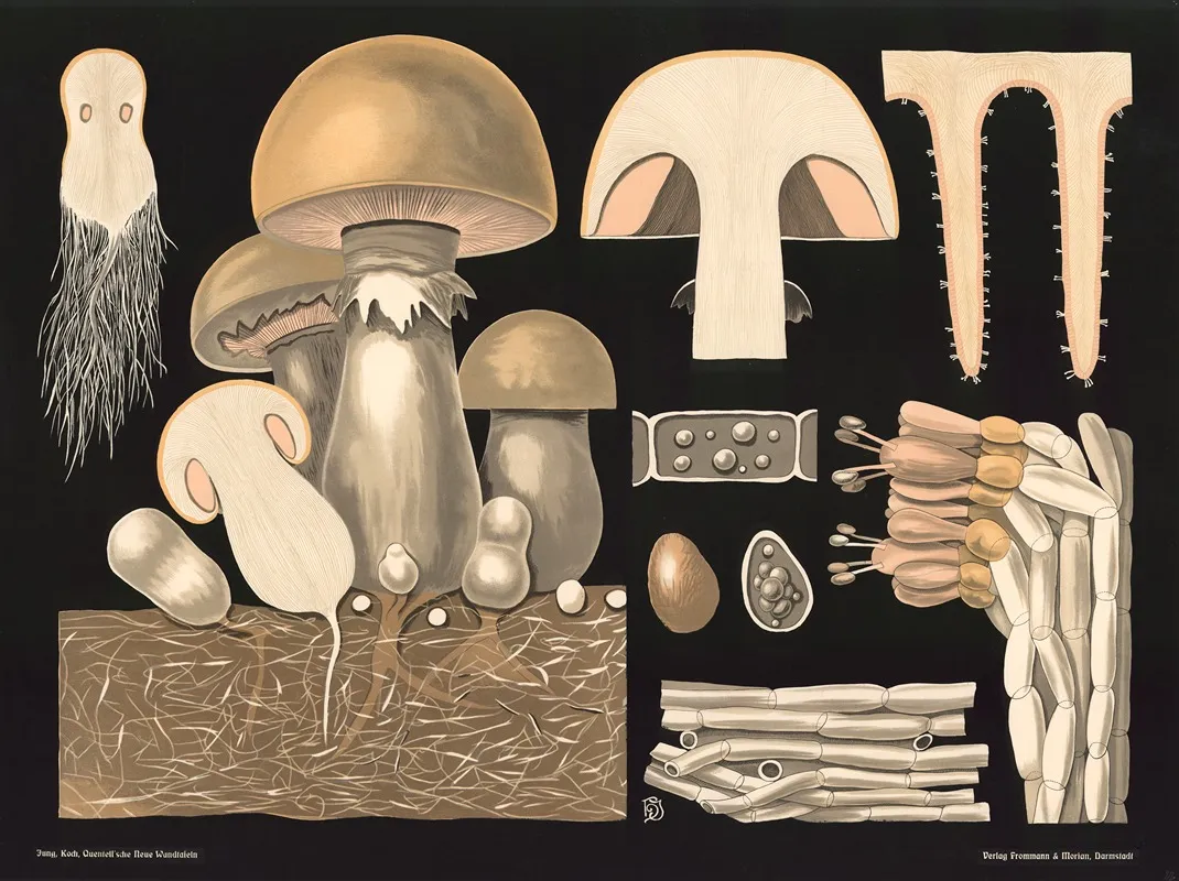 Mushroom Agaricus Campestris Wall Art by Gottlieb von Koch - High-Resolution Digital Print