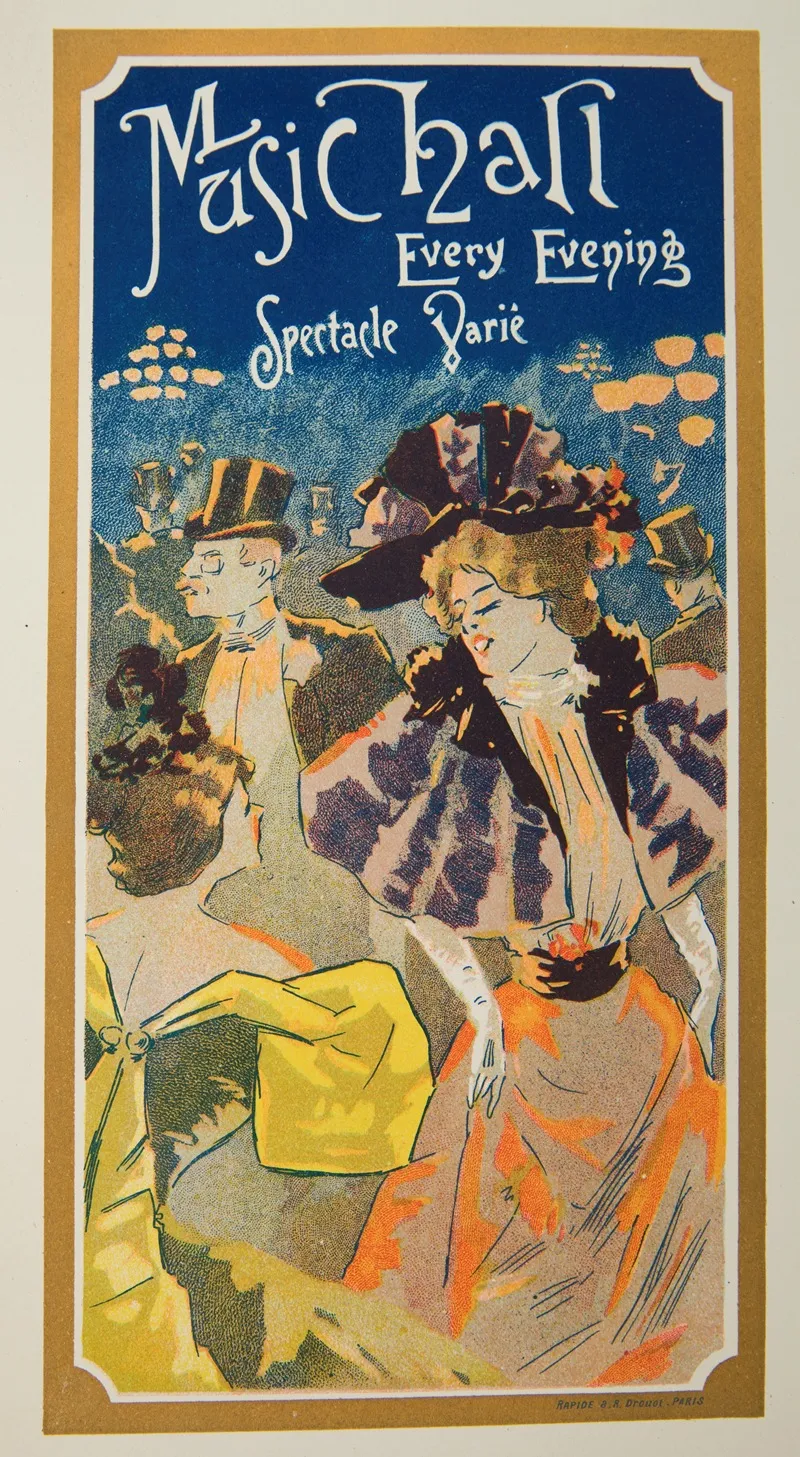 Music Hall Every Evening Wall Art by Ferdinand Misti-Mifliez - High-Resolution Digital Print