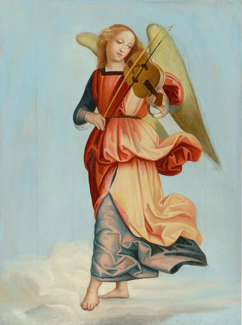 Music Making Angel After Raffael Wall Art by Franz Ittenbach - High-Resolution Digital Print