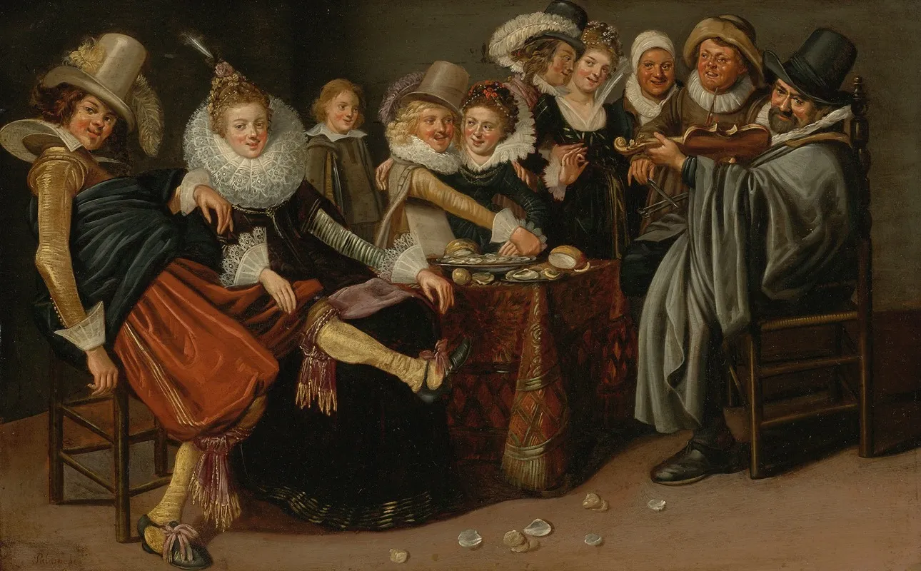 Musical Company In An Interior Wall Art by Circle Of Willem Pietersz. Buytewech - High-Resolution Digital Print