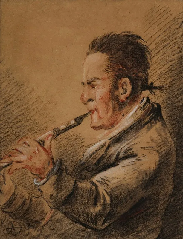 Musician Playing The Clarinet Wall Art by Aleksander Orłowski - High-Resolution Digital Print